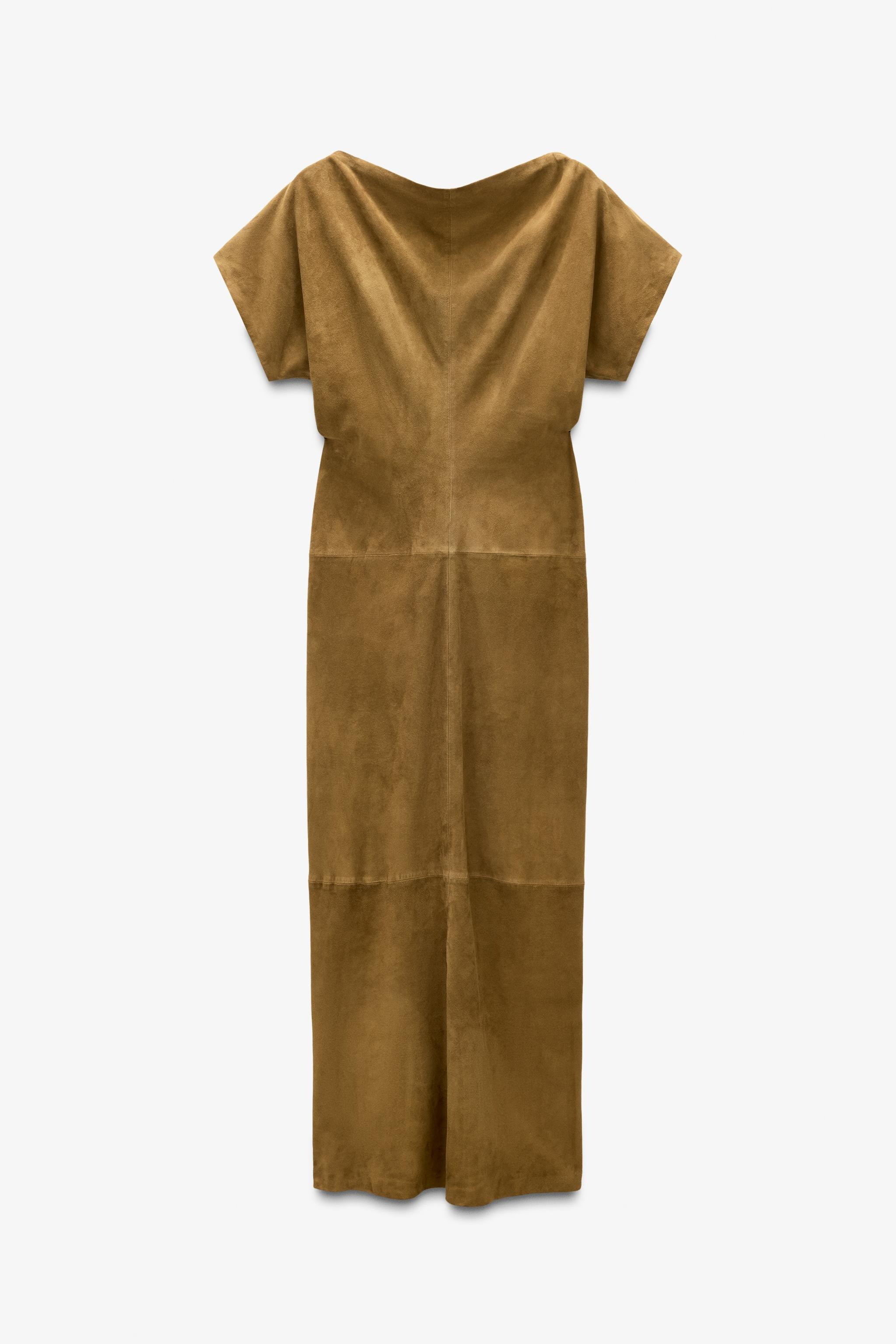 ZARA, Limited Edition Suede Draped Dress