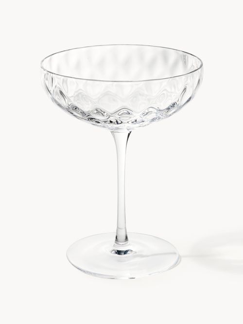 Mouth-Blown Champagne Coupes Aubrey, Set of 4