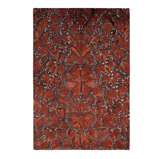 Butterfly print designer rug