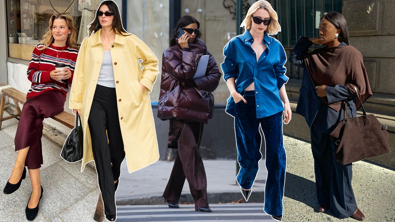 women in stylish pants and coats