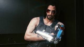 Johnny Silverhand, played by Keanu Reeves