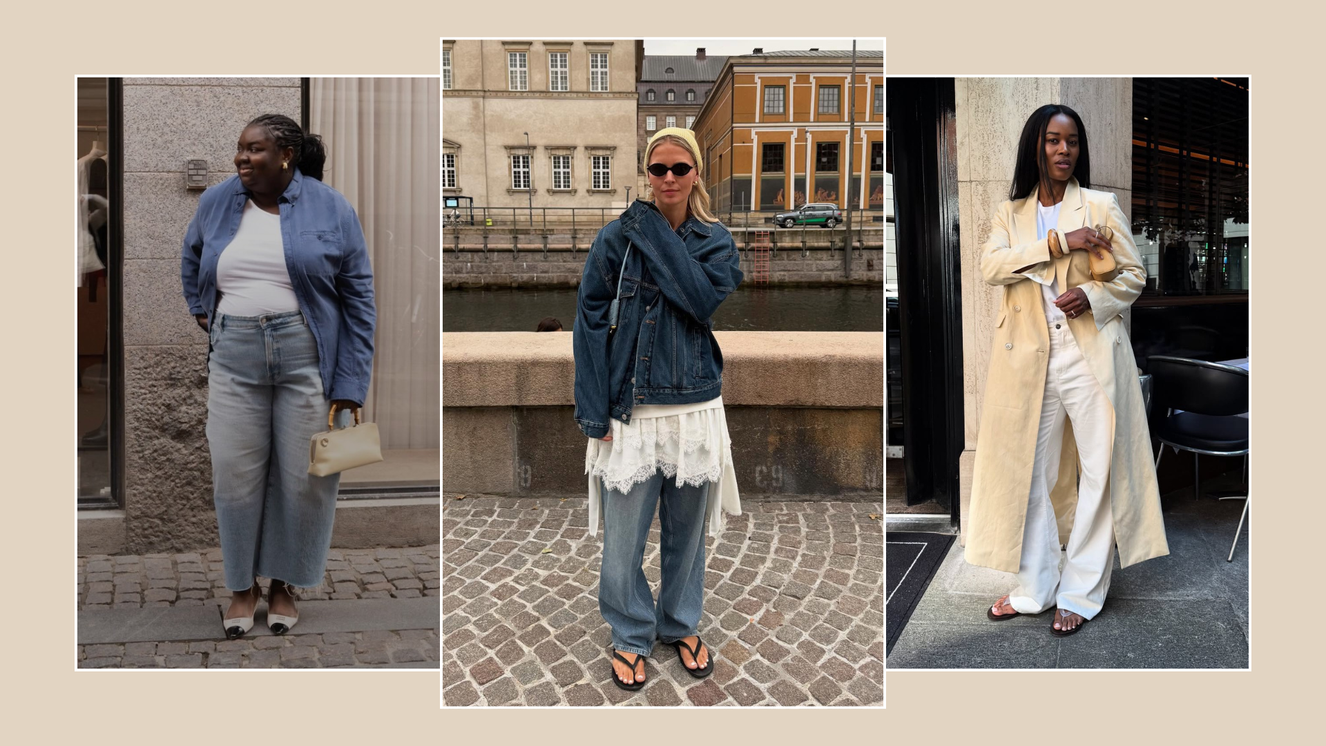 An image of the key autumn jeans trends 2025.