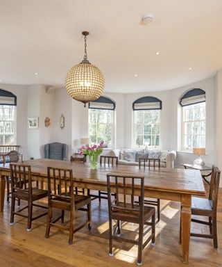 Dining room in Mick Fleetwood’s house in East Hampshire