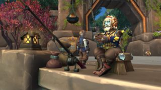 A World of Warcraft players takes a break from the War Within action to do some fishing