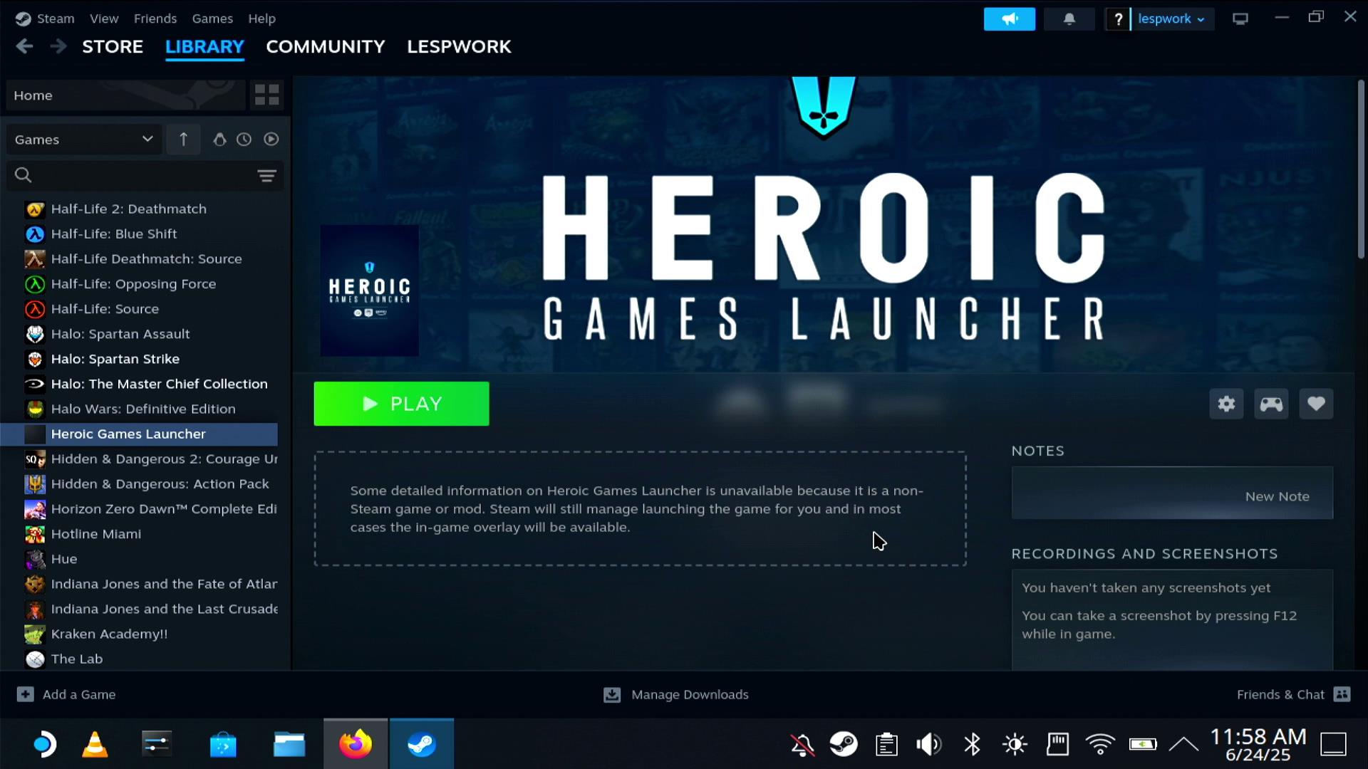 Heroic Launcher on Steam Deck