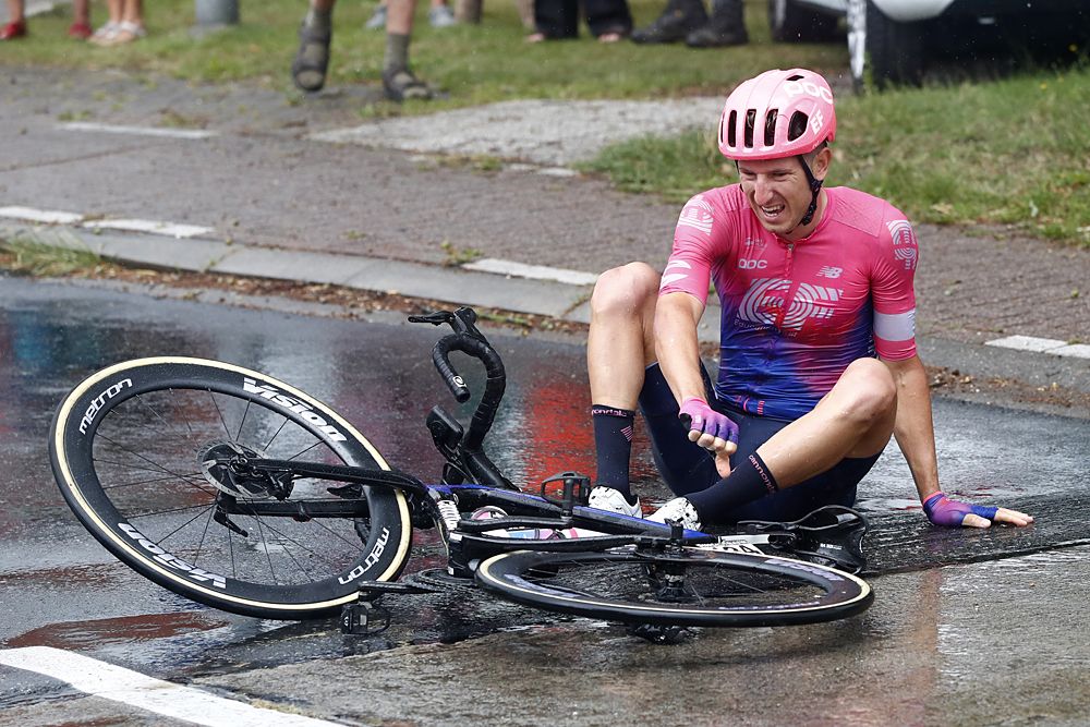 Sacha Modolo (EF Education First) crashed during stage 1 of BinckBank Tour