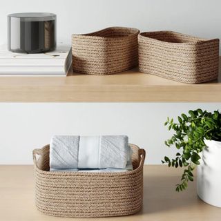 Mall woven storage baskets