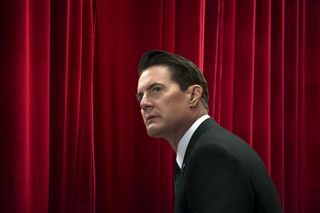 kyle mclachlan as agent dale cooper in the red room in Twin Peaks: The Return