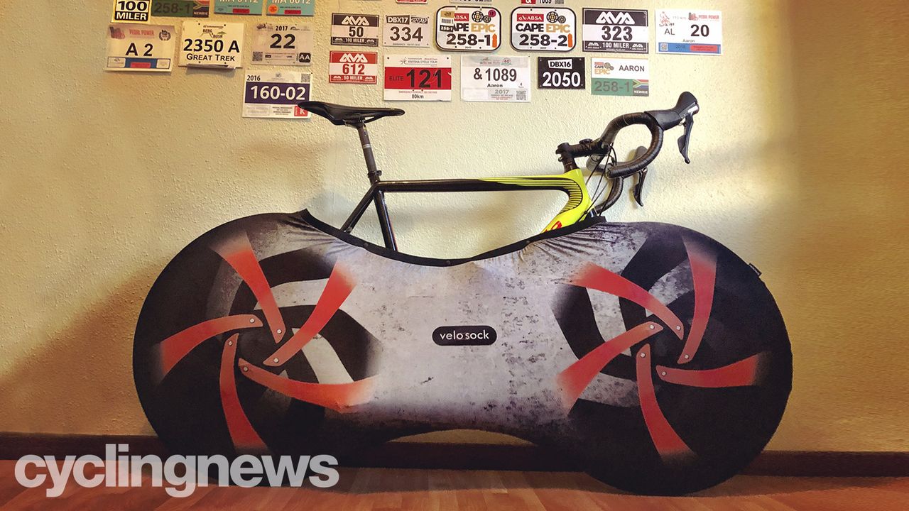 The Velosock is an affordable, simple way to protect both bike and home when storing your pride and joy indoors