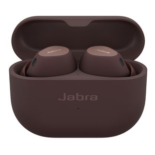 Jabra Elite 10 earbuds in case cocoa render.