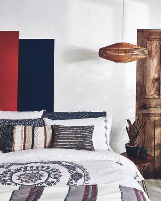 bedroom with boho scheme by sainsbury's home