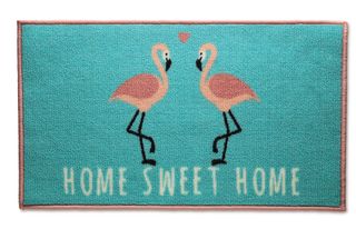 aldi summer tropics flamingo washable doormat