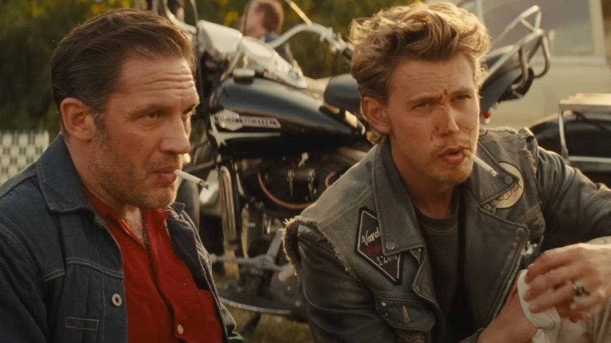 Screenshot from The Bikeriders&#039; trailer.