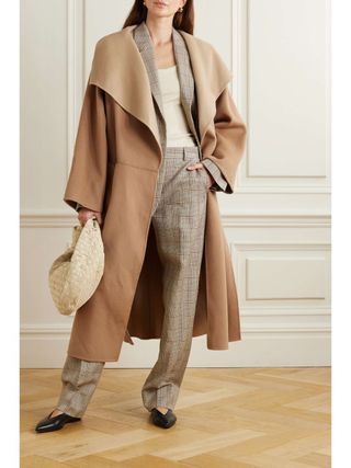 Oversized Two-Tone Wool and Cashmere-Blend Coat