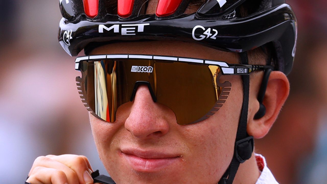 Radical Scicon sunglasses worn by Tadej Pogacar