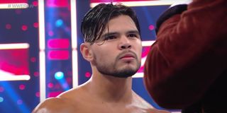 Humberto Carrillo looking mad on Monday Night Raw USA