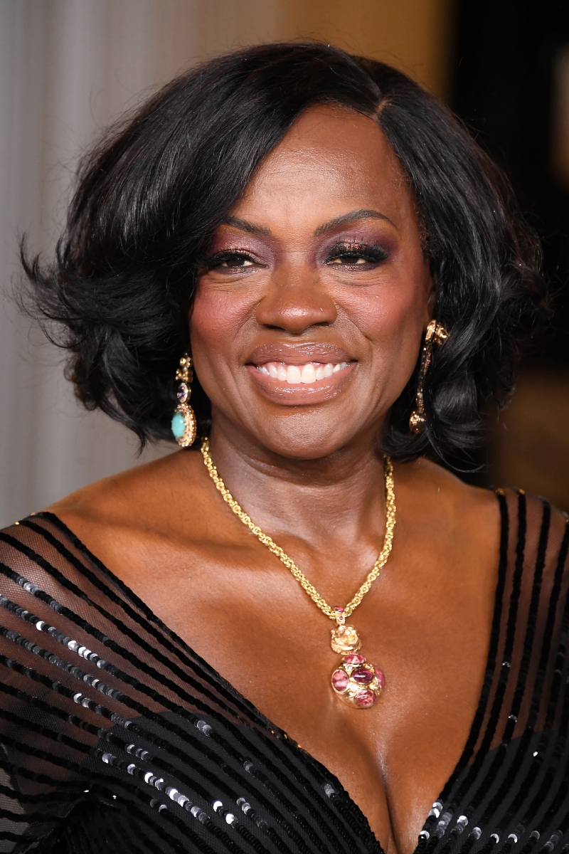 Viola Davis is pictured with a glamorous, tousled bob hairstyle and wearing a black sequin dress at the 2024 LACMA Art+Film Gala at Los Angeles County Museum of Art on November 02, 2024 in Los Angeles, California.
