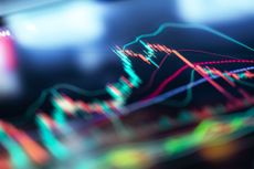 Trading chats analytics on digital display. Financial diagram analytics. Making money concept