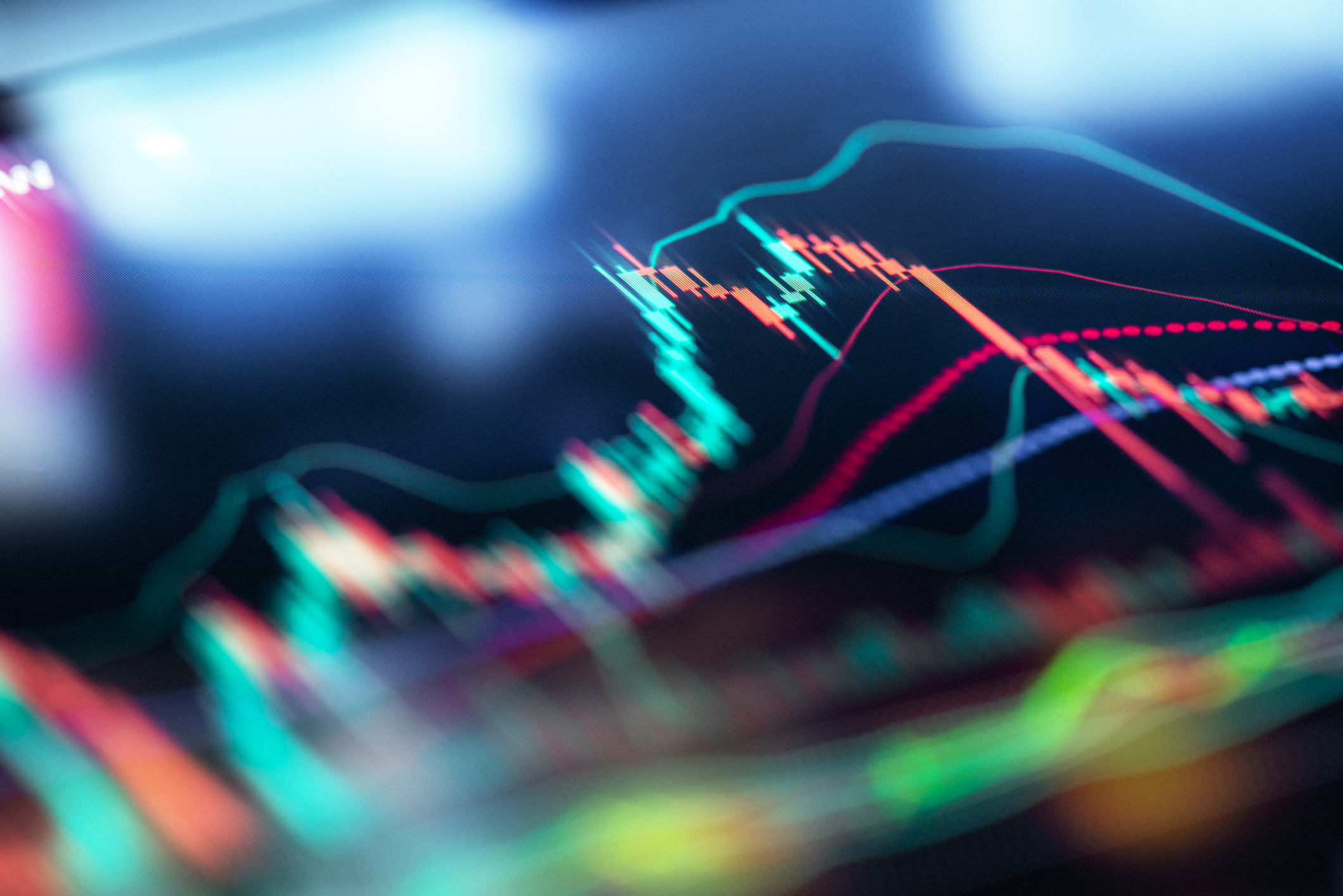 Trading chats analytics on digital display. Financial diagram analytics. Making money concept