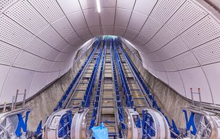 Some of the 81 new escalators being installed on the Elizabeth line
