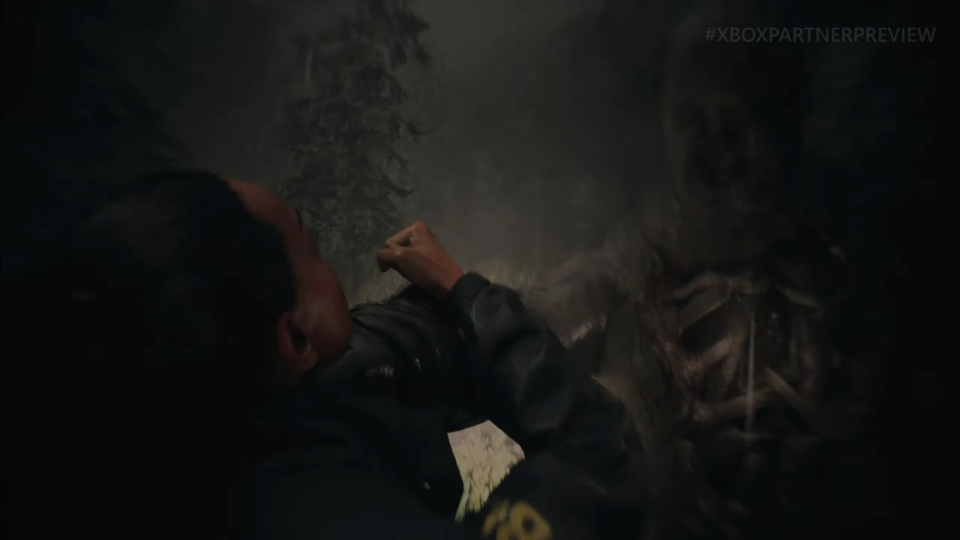 Alan Wake 2 gameplay screenshots of the new character Saga and Alan himself.