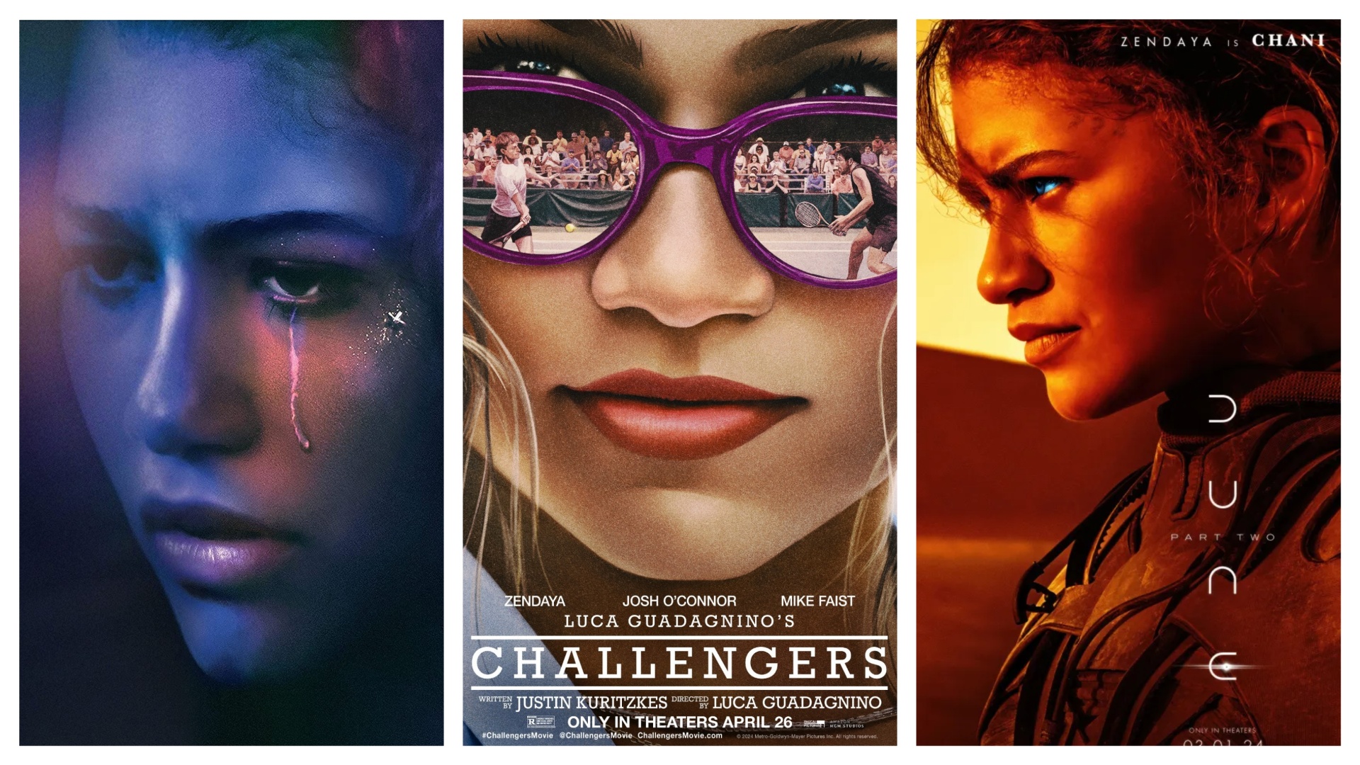 A selection of posters featuring actress Zendaya
