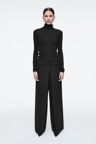 Regular Wrap-Front Straight-Leg Trousers