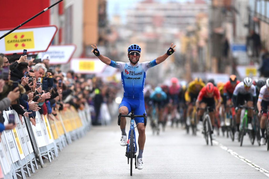SANT FELIU DE GUIXOLS SPAIN MARCH 21 Michael Matthews of Australia and Team BikeExchange Jayco celebrates at finish line as stage winner during the 101st Volta Ciclista a Catalunya 2022 Stage 1a 171km stage from Sant Feliu de Guxols to Sant Feliu de Guxols VoltaCatalunya101 WorldTour on March 21 2022 in Sant Feliu de Guixols Spain Photo by David RamosGetty Images