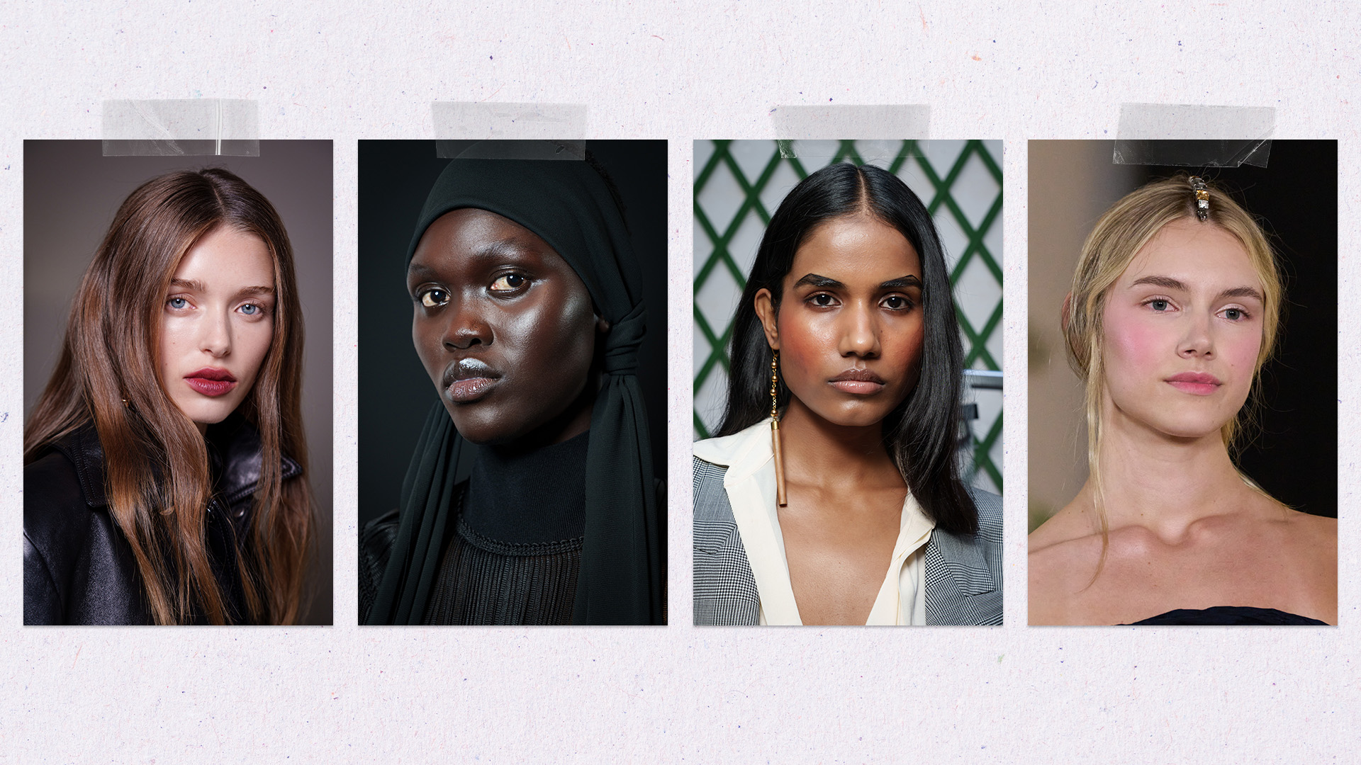 A collage of images from Julie De Libran F/W 25, Lanvin S/S 26, Burc Akyol S/S 26, Sportmax S/S 26