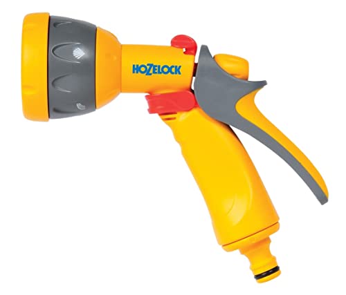 Hozelock - Multi-Jet Spray Gun : Ideal for Daily Use, Multi-Tasking Gun, Locking Function and Flow Control, 5 Patterns: Cone, Jet, Fast Fill, Fine Rose Flat [2676p0000]