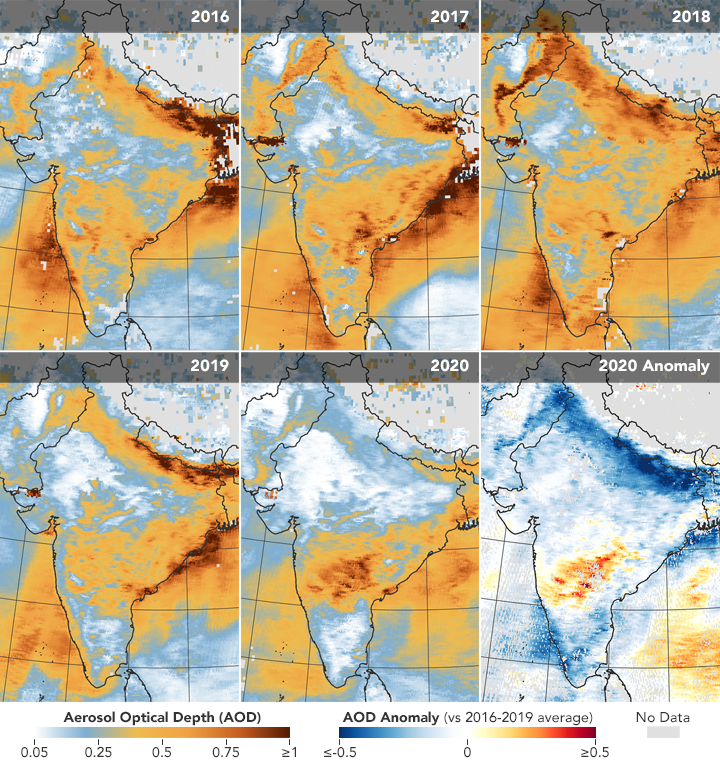 Air pollution over northern India drops amid coronavirus lockdown