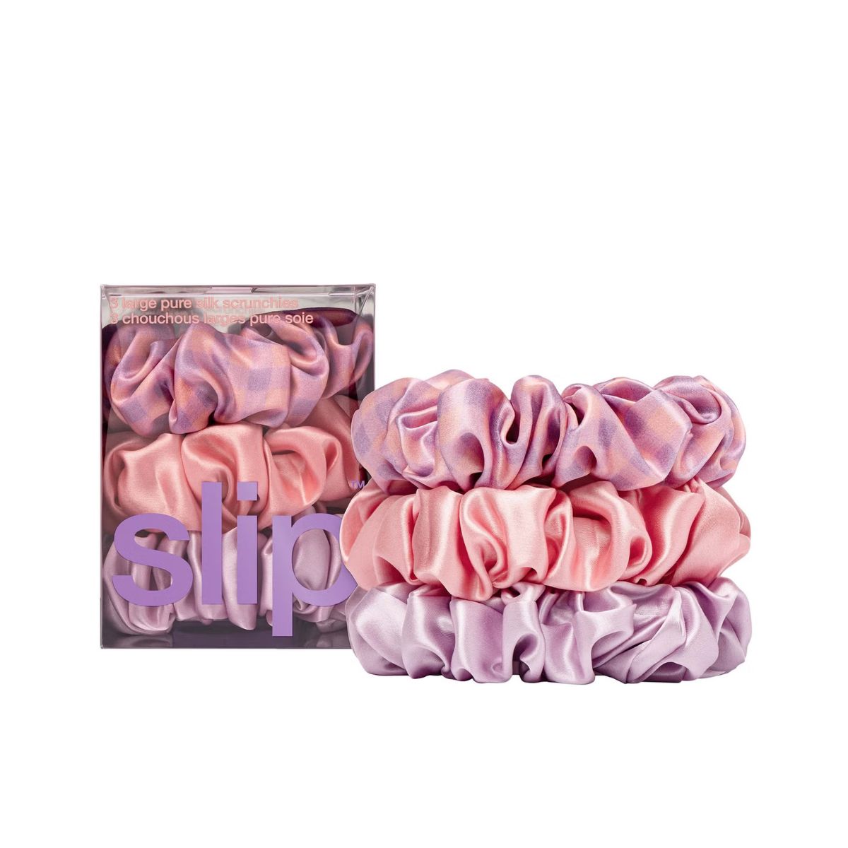 Slip , Pure Silk Large Scrunchies - Belleflower