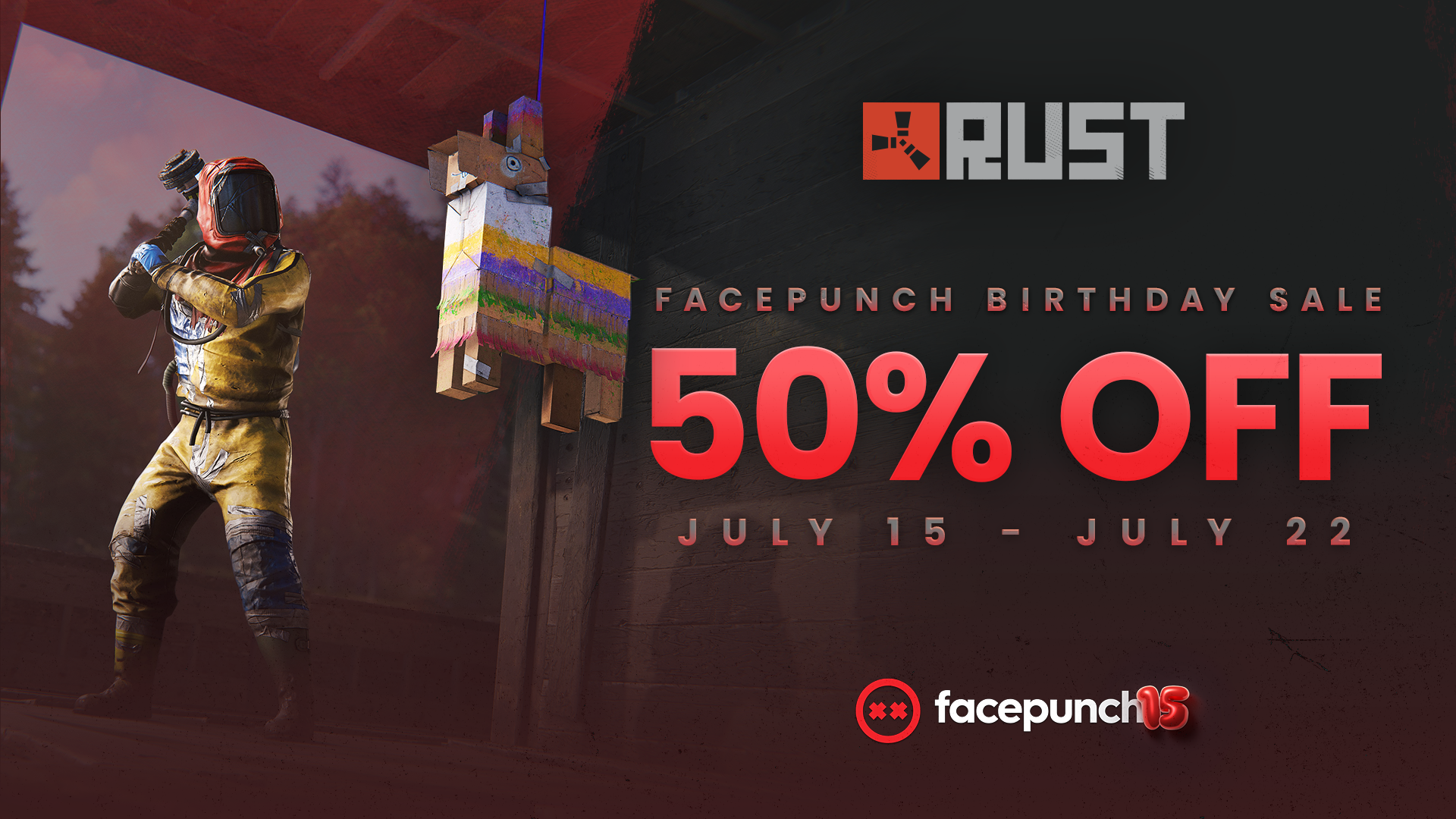 Facepunch Studios is celebrating its 15th birthday and throwing a huge half-off sale to celebrate it