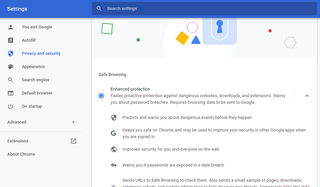 Google Chrome Enable Safe Browsing