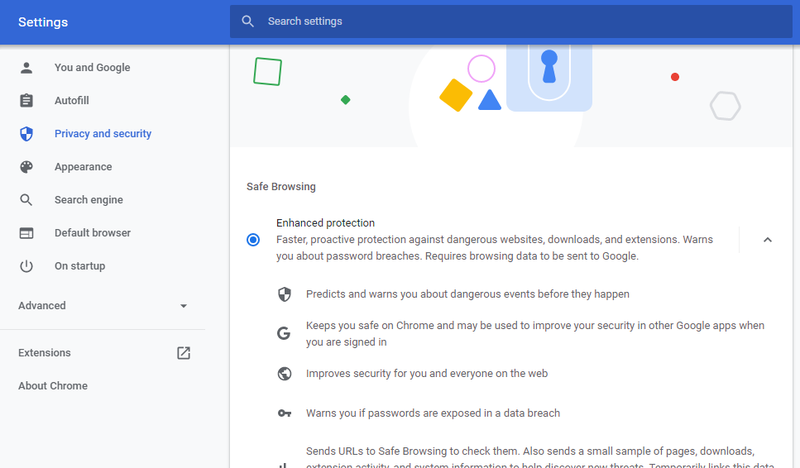 Google Chrome Güvenli Taramayı Etkinleştirin