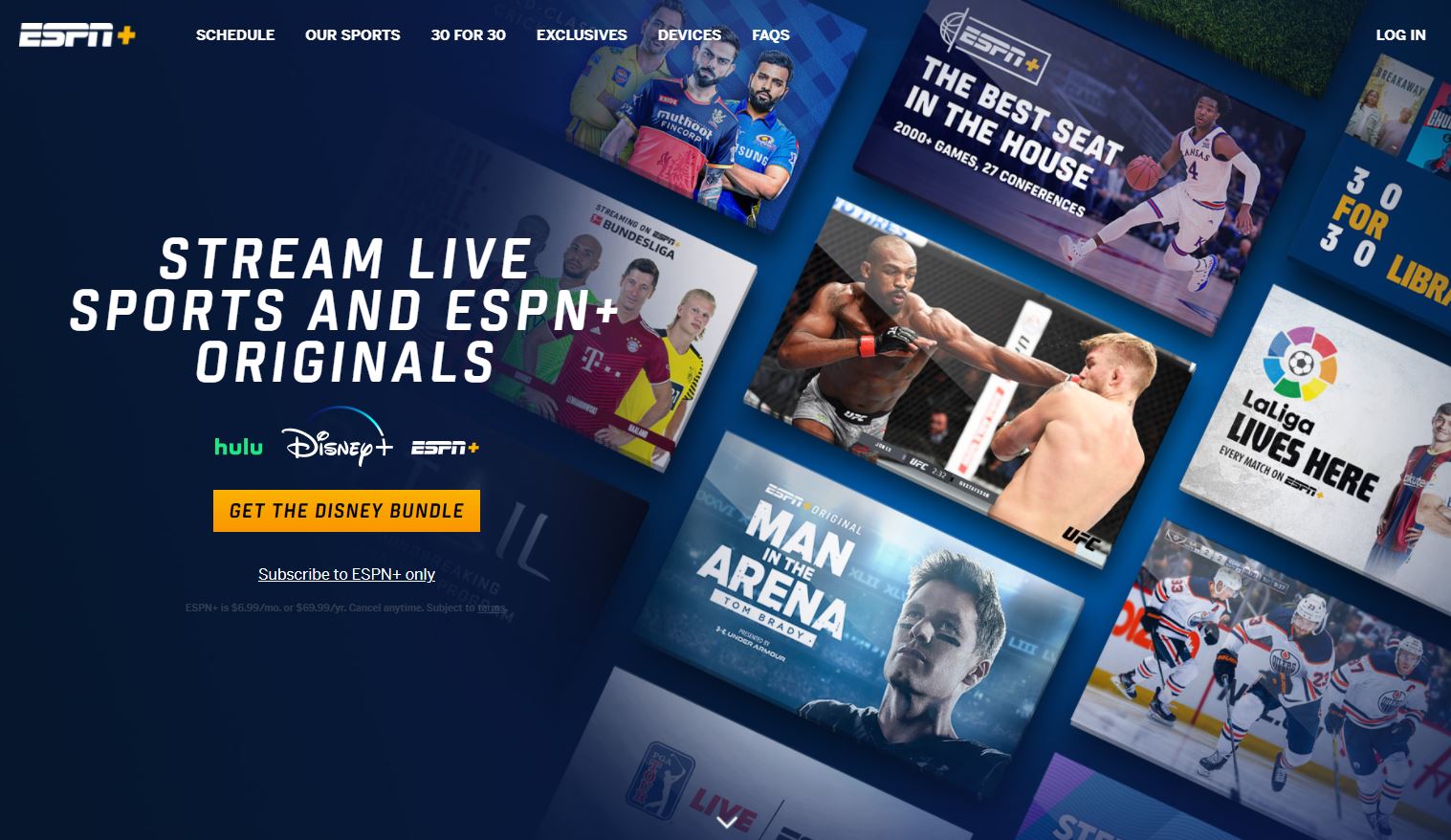 ESPN Plus home page