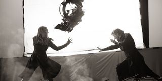 Scarlet Witch and Doctor Strange on set
