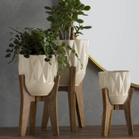 3 Piece Ceramic/Solid Wood Planter Set –&nbsp;$185 $144, Joss &amp; Main