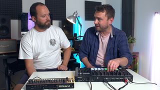 Simon Arblaster and Si Truss demoing the Roland MC-707 groovebox