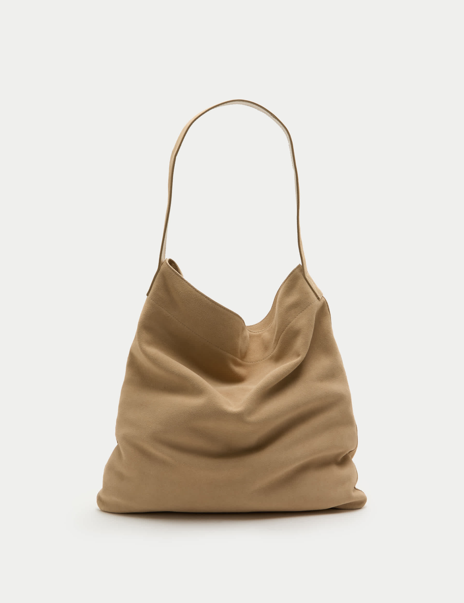 Suede Top Handle Shoulder Bag