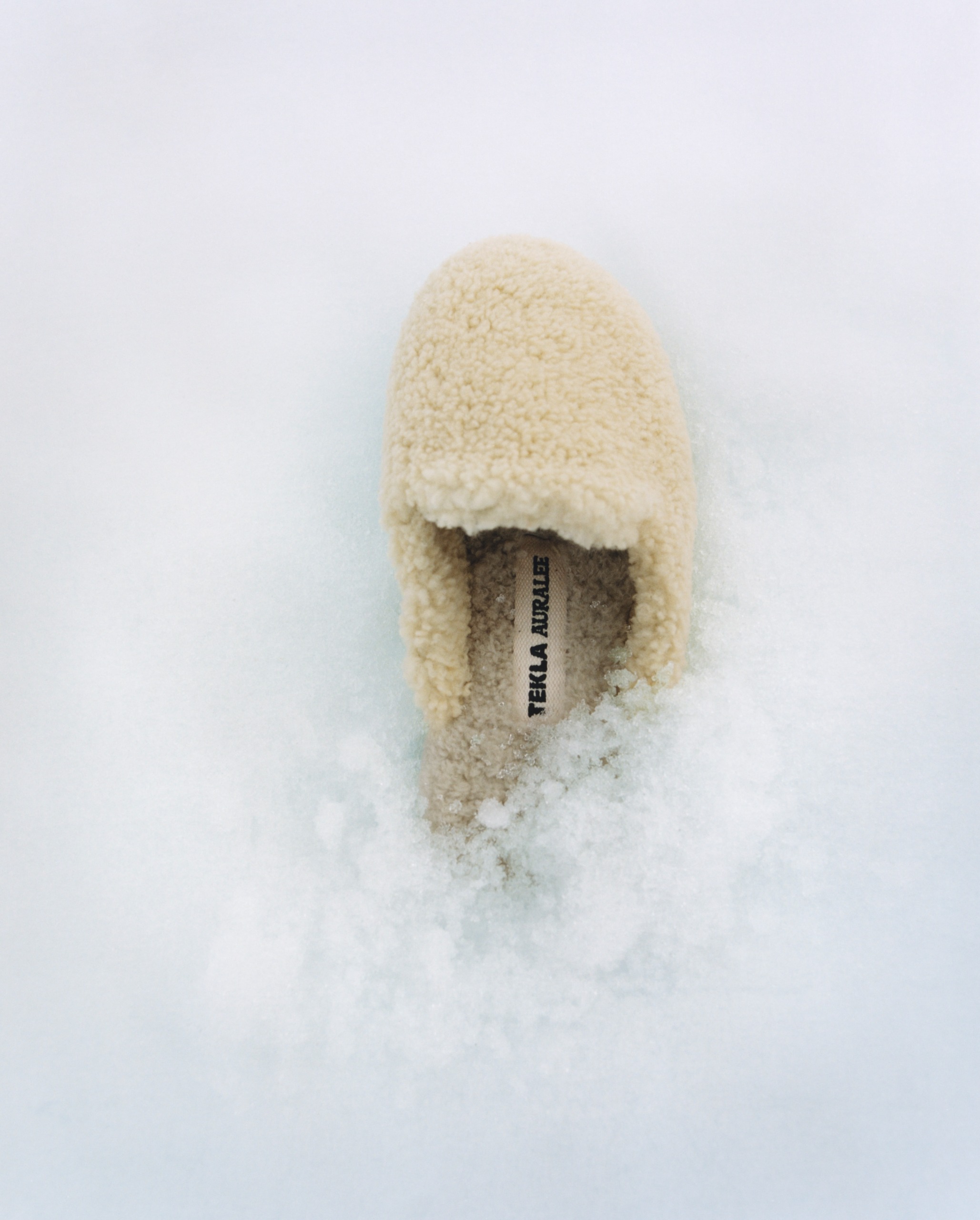 Tekla Auralee Collaboration photographed in snow field