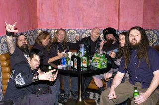 Members of Judas Priest, Slayer, Lamb Of God and Dimmu Borgir at an Ozzfest 2004 press conference
