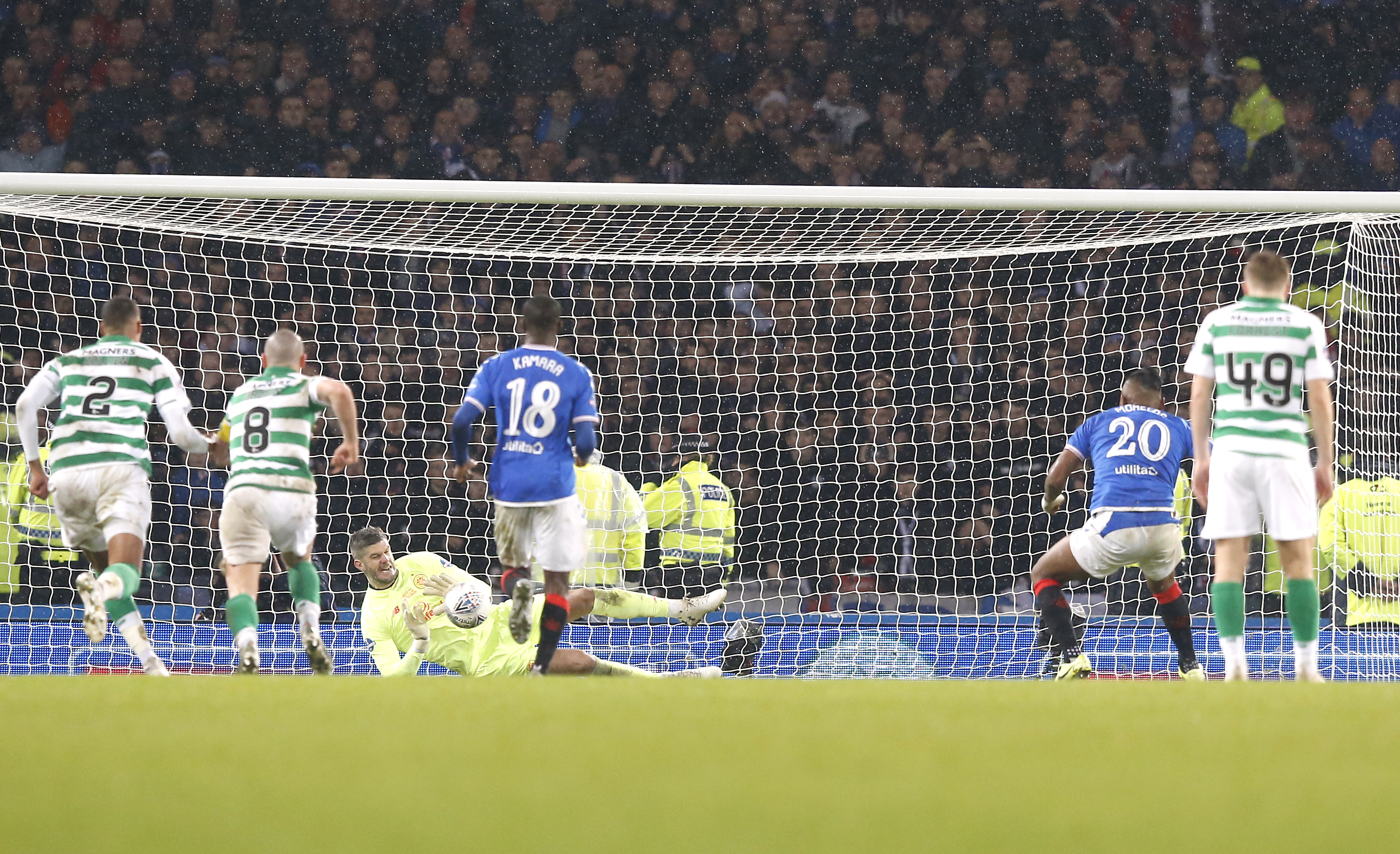 Alfredo Morelos saw his penalty saved by Celtic goalkeeper Fraser Forster at the weekend