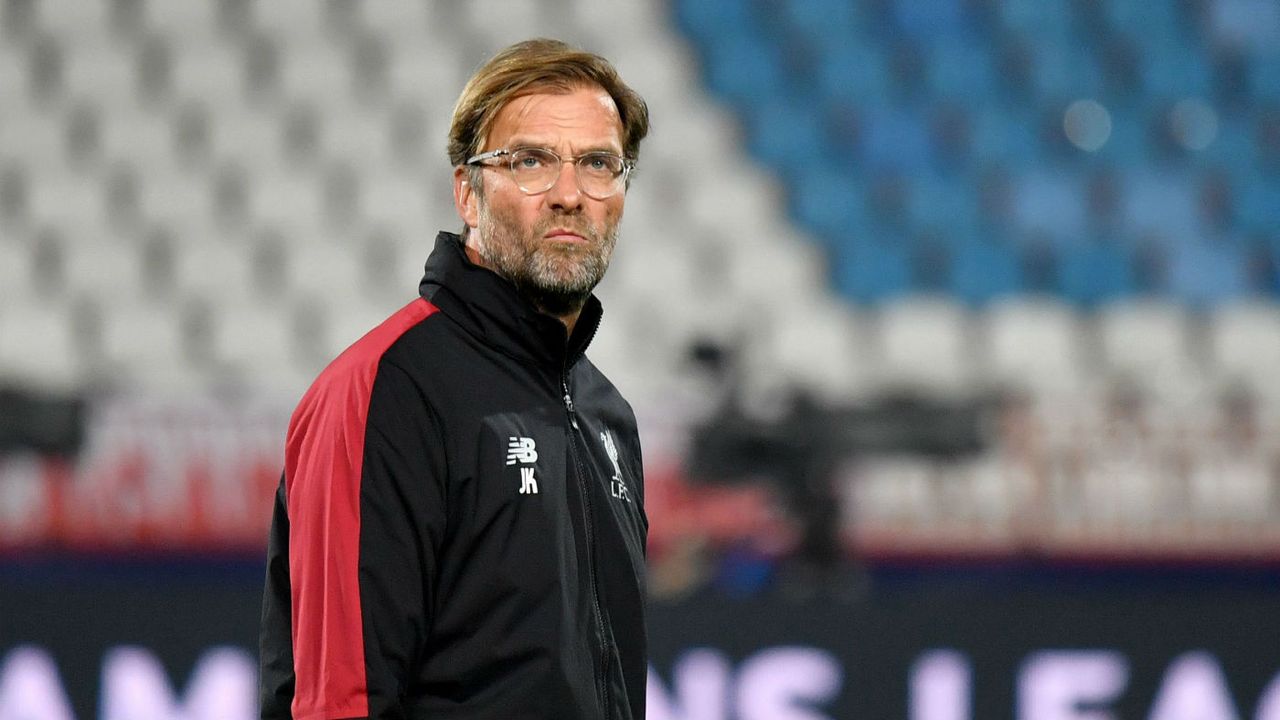 Liverpool manager Jurgen Klopp takes a training session at the Rajko Mitic Stadium in Belgrade