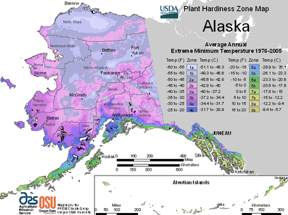 A plant hardiness zone map of alaska
