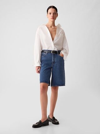 11.5" Mid Rise Longline Denim Shorts