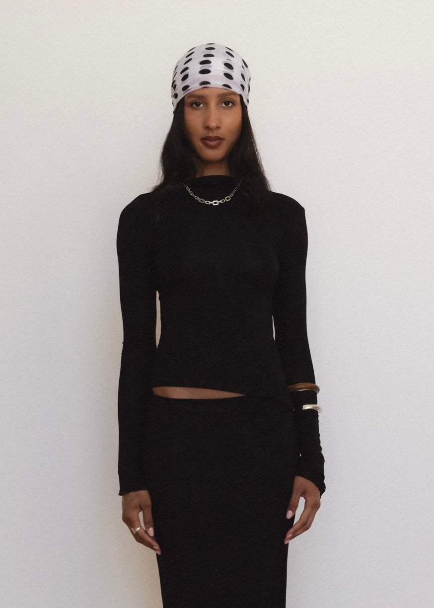 Demeter Long Sleeve Top in Midnight - Xs