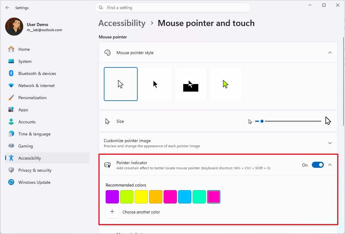 Pointer Indicator on Windows 11
