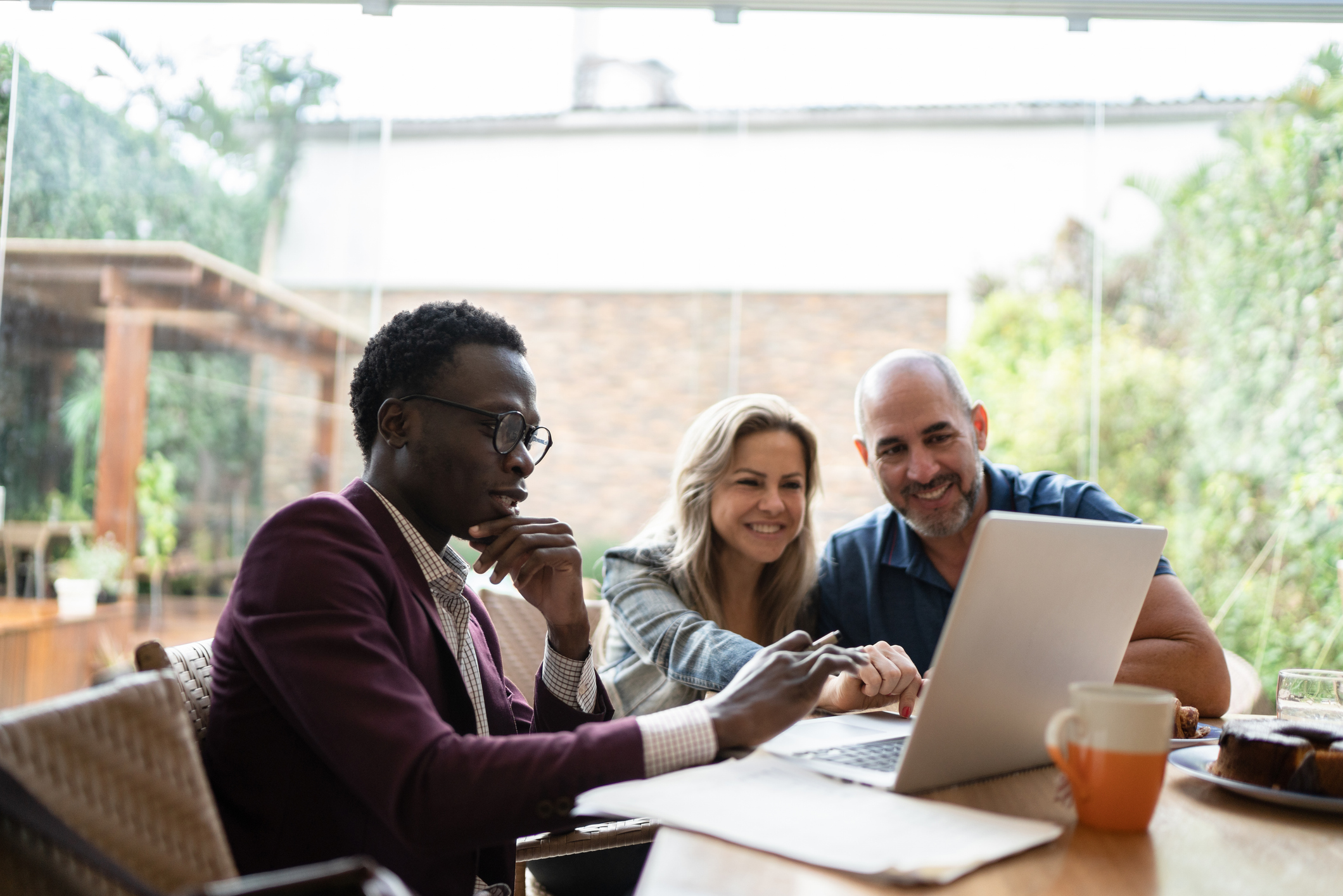 Financial adviser with couple 