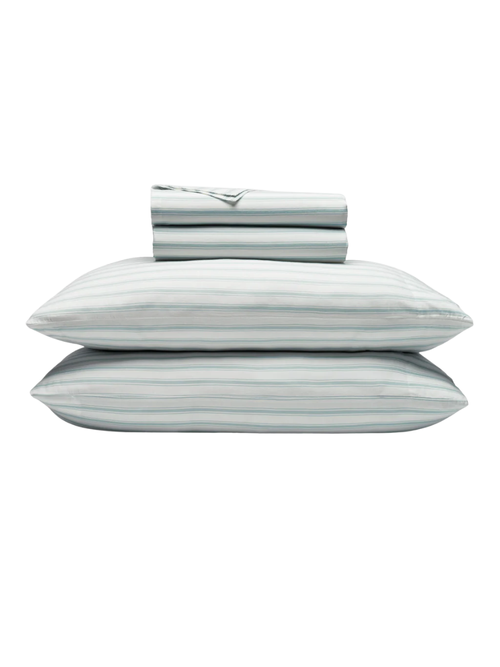Soft-Wash Cotton Sheet Set in River and Sea Salt Stripe